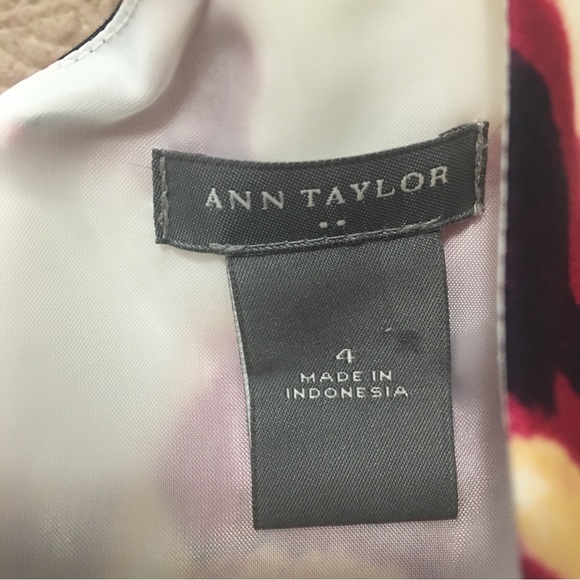 Ann Taylor White w/Deep Blush Florals Sleeveless A-Line Dress Woman’s Size 4 - Picture 7 of 11